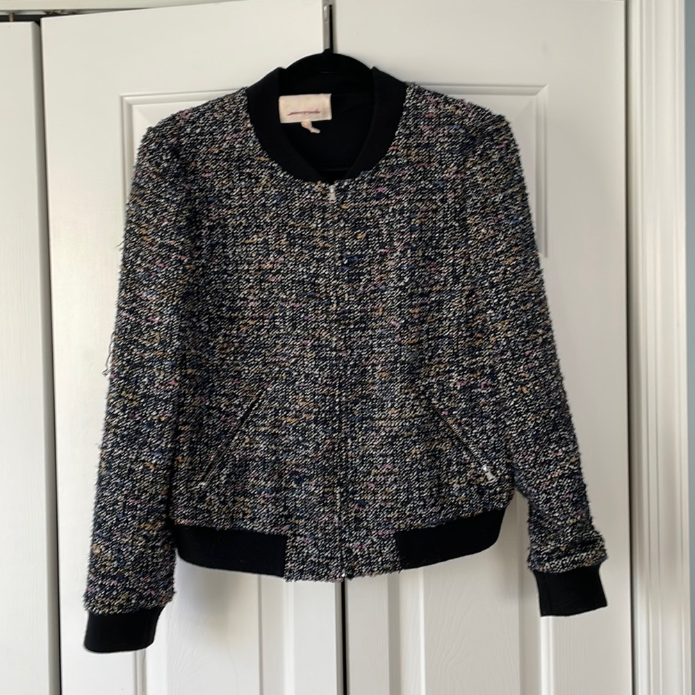 Tweed Rebecca Taylor Cropped Bomber Jacket